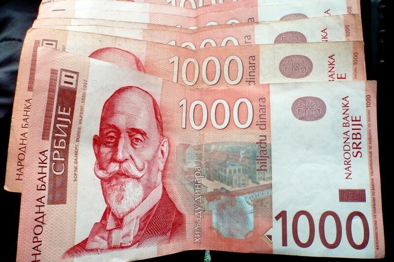 1000 рублей в динары. Сербские деньги. Банкноты Сербии.
