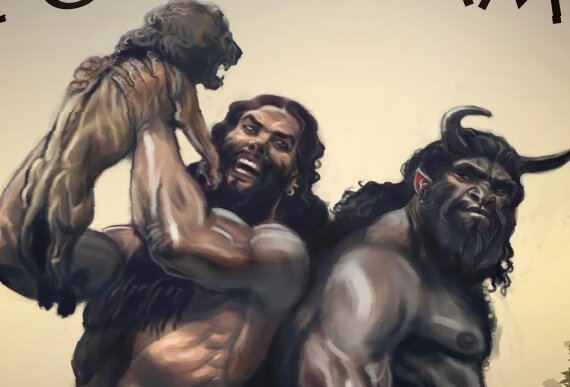 Царь Гильгамеш и звероподобный человек. 