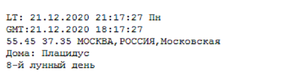 Время встречи Юпитера с Водолеем (Московское)