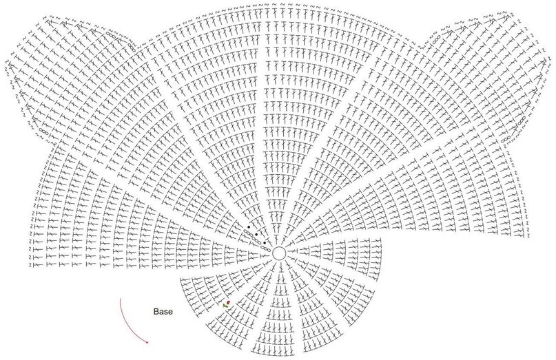 Полукруглый коврик крючком схема и описание