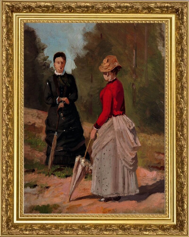 «Две женские фигуры», 1880, картон, масло, 29.3×22