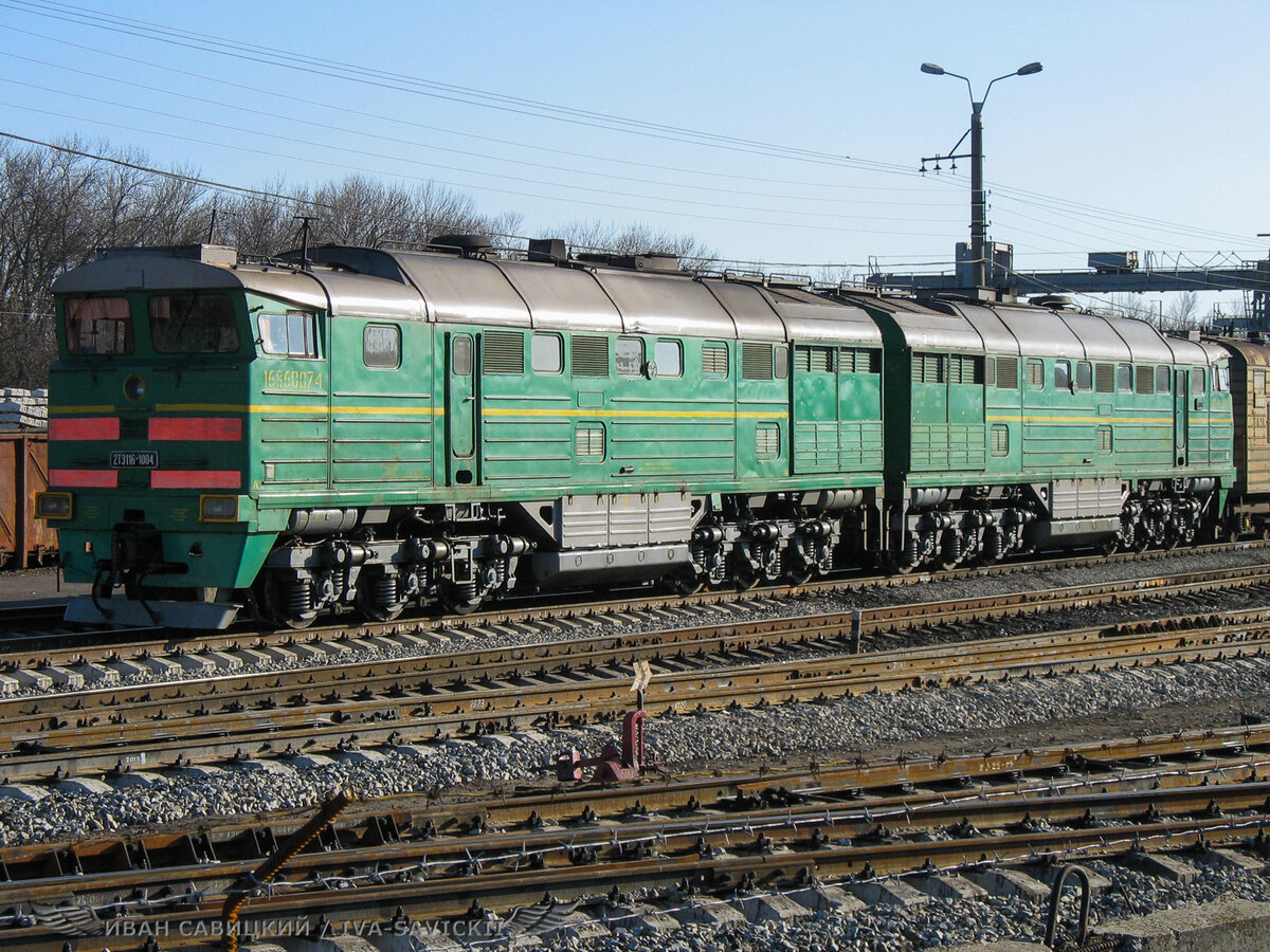 2ТЭ116-1004, ПСМ141, Батайск, 3/2007 г.