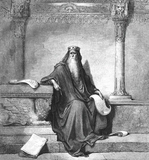 Густава Доре. Царь Соломон в преклонных летах. Гравюра 
