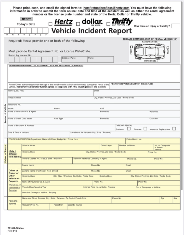 Vehicle Condition Report