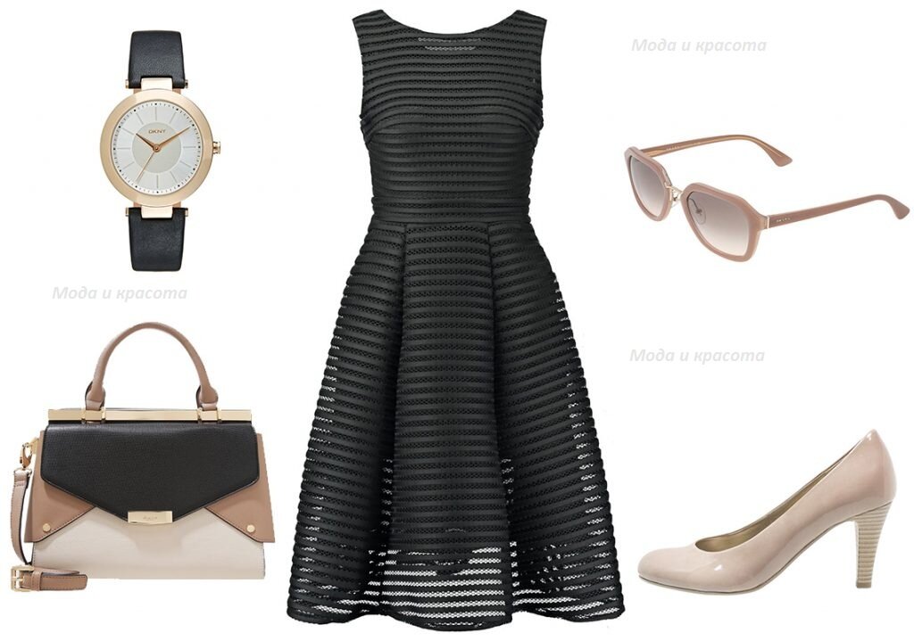 Расклешенное платье черного цвета