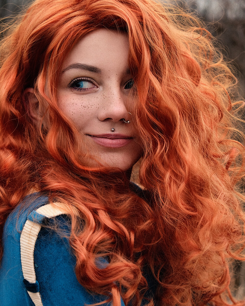 Фото автора, косплей на Мериду из мультфильма «Храбрая сердцем» 