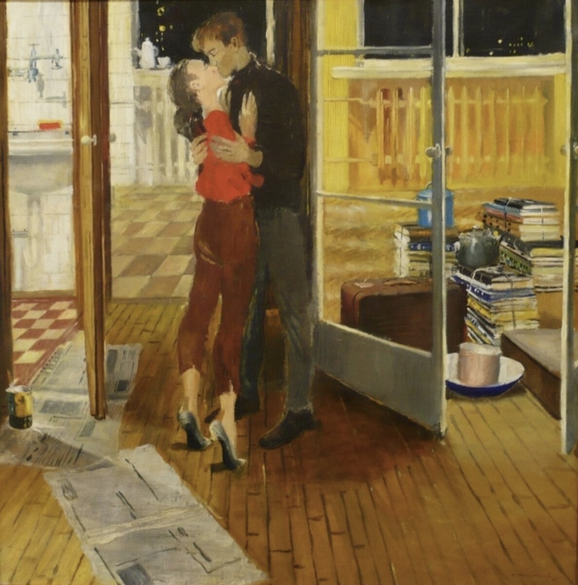 Картина «Лирическое новоселье», художник Пименов Юрий Иванович, 1957 год.