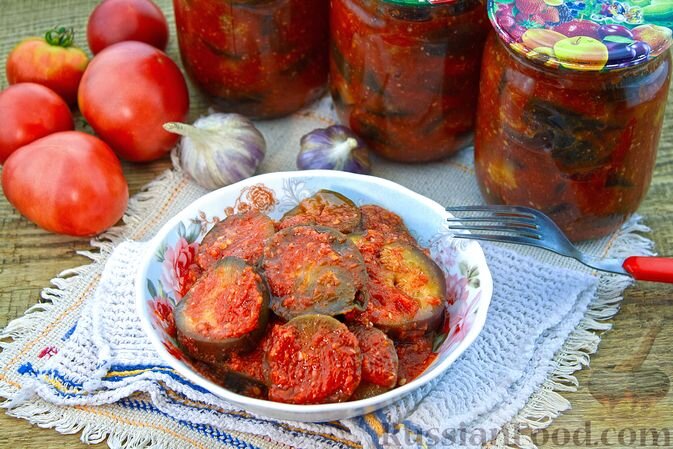 Жареные баклажаны с помидорами на сковороде — рецепт с фото пошагово