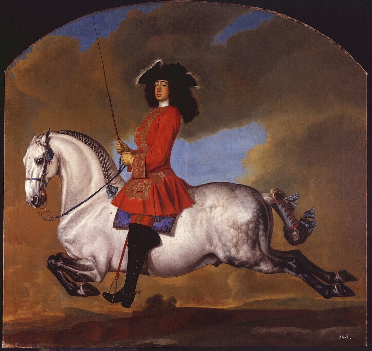 Johann Georg von Hamilton. Prince Adam Franz zu Schwarzenberg on a Lippizzaner, performing a Capriole. 1705-1715 © The Weiss Gallery