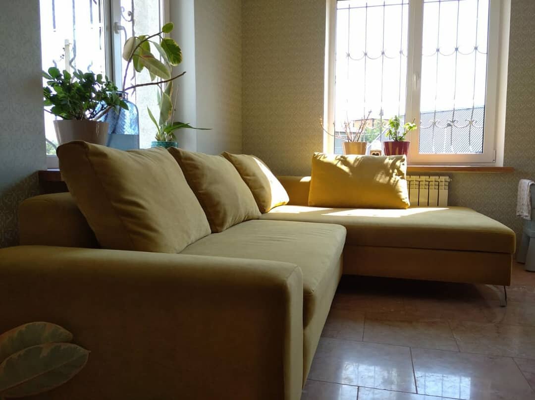 Перетяжка углового дивана