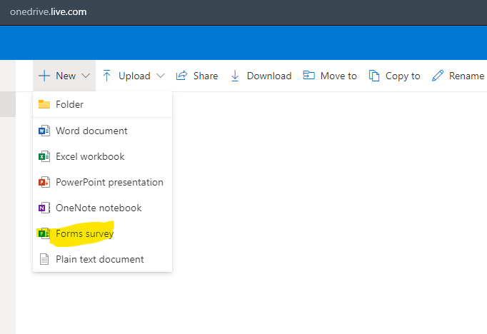 OneDrive - создание формы. Листайте вправо -->