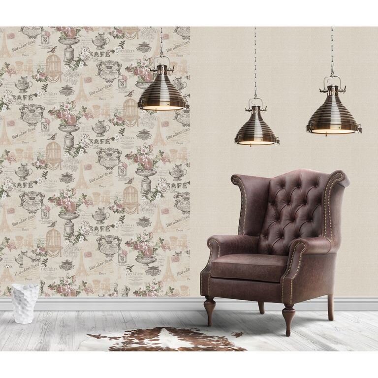 Обои бумажные Московская Обойная Фабрика Винтаж бежевые 