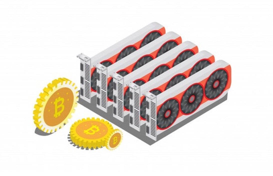 Тут нарисован биткоин, но такой риг больше подойдет для Ethereum