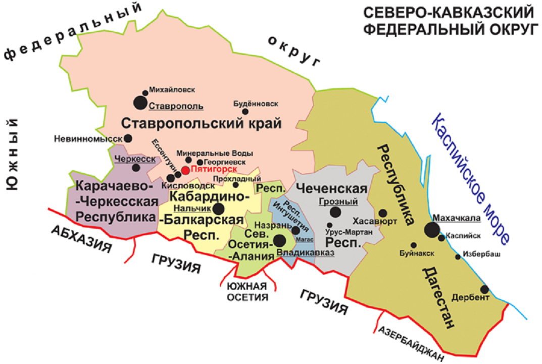 Карта города северного кавказа