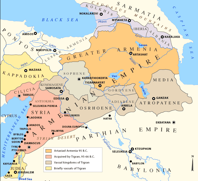 Карта Великой Армении, взято с Яндекс.Картинки