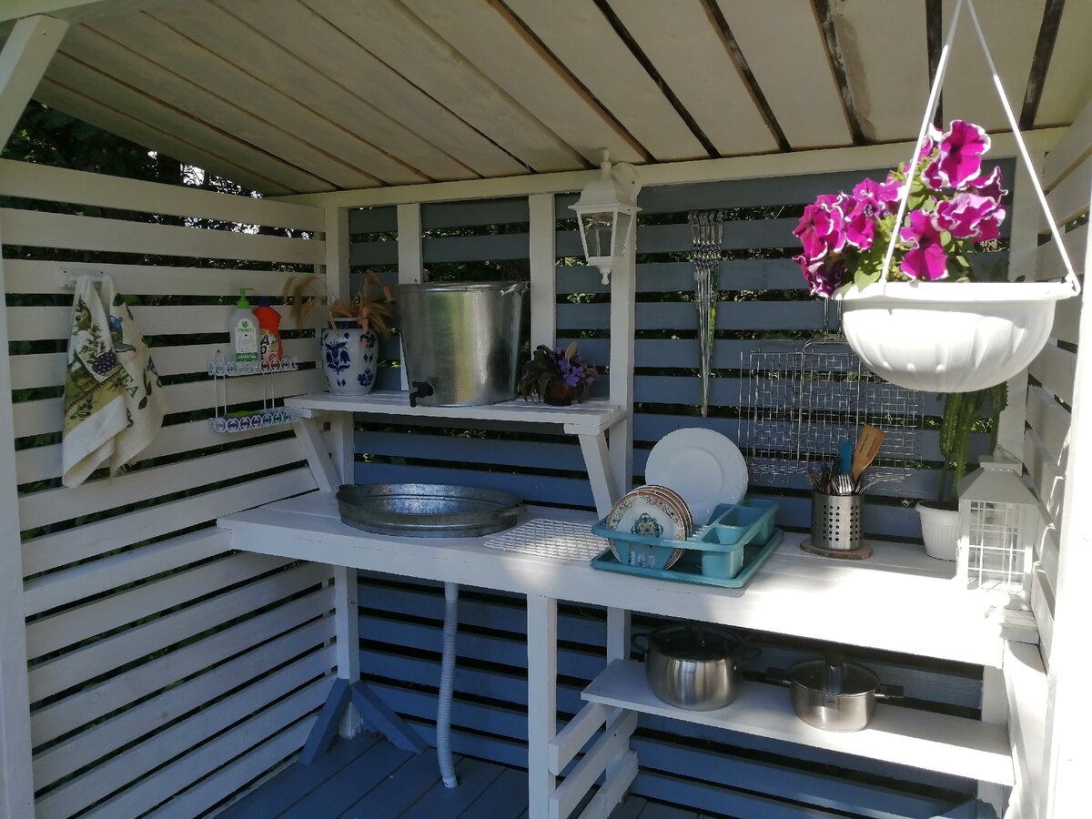 Потолок покрашен одним слоем ТЕКС. Получилось не очень плотно, лучше красить в два слоя . Задняя стенка Биотексом, белые боковины - Текстуролом Кантри