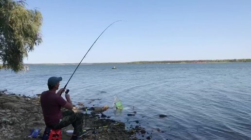 Рыбалка с женой на большом водохранилище