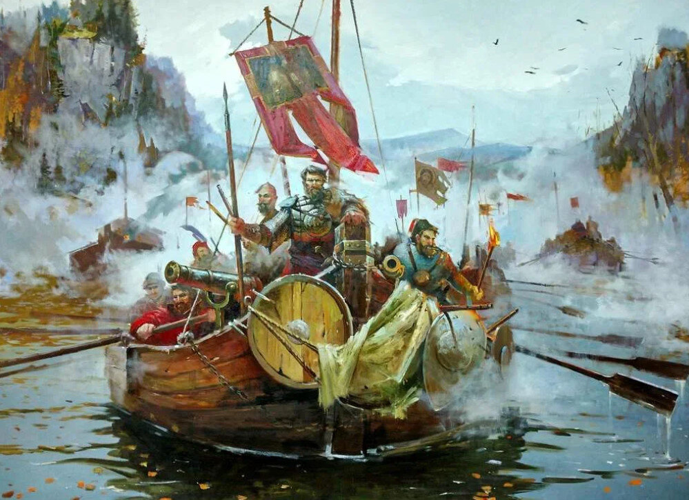"Покорение Сибири Ермаком". Художник П. Рыженко.