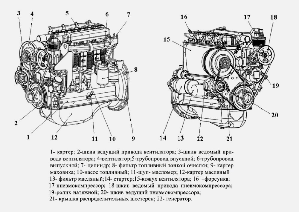 Схема двигателя