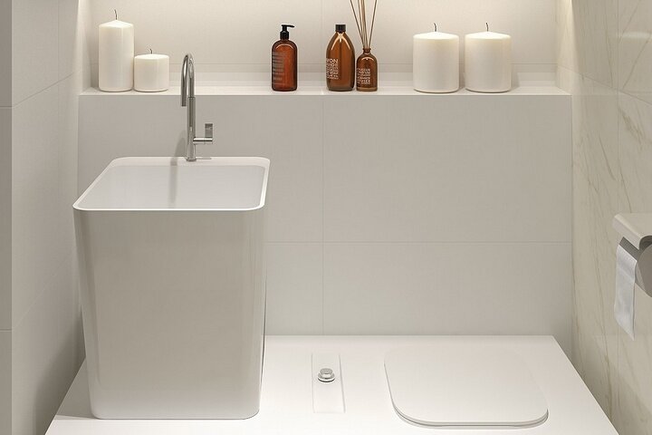 Высокая раковина в санузле