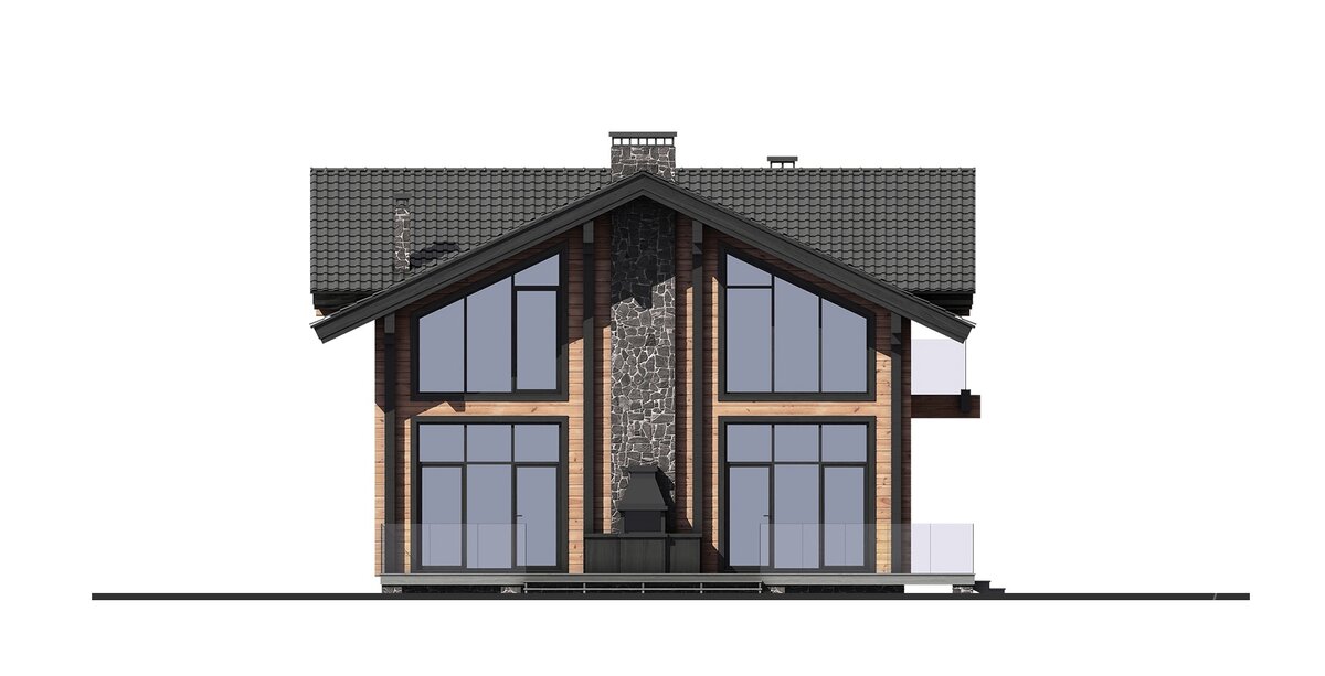 Левый фасад - «Коттедж Флавиан» Проект дома - М-397