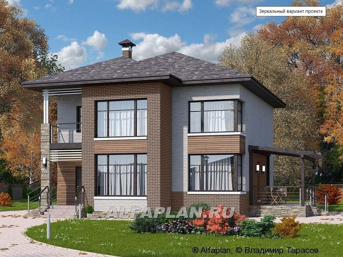 Проект загородного дома "Печора" 692а-2, зеркальный вариант планировки дома