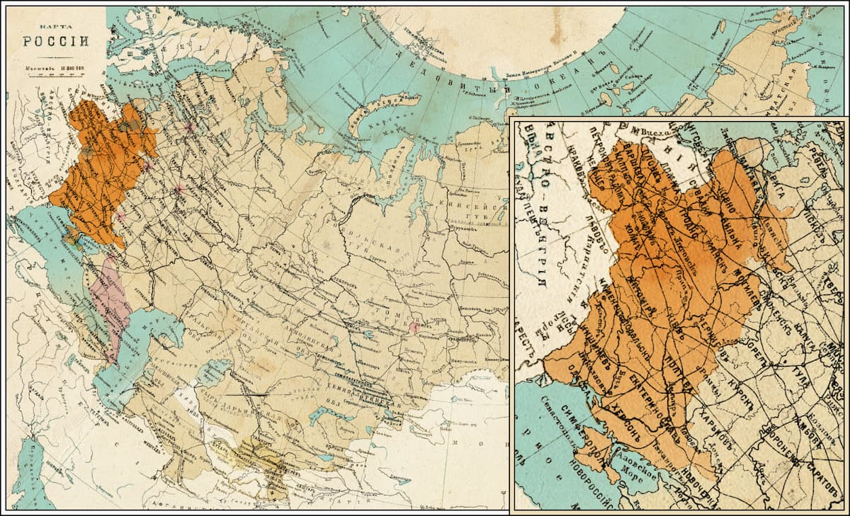 Европейская часть Российской Империи до 1917 года. 