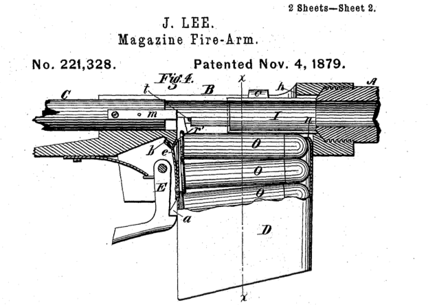 Чертеж магазина Ли из описания патента 1879 г. Источник: topwar.ru