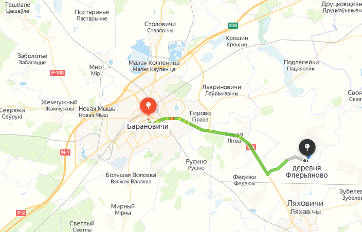 Интерактивную карту здесь вставлять не буду, так как исследование заняло два дня, поэтому пришлось заночевать в отеле. Редкое явление, которое не вписывается в формат моих однодневных поездок из Минска. 