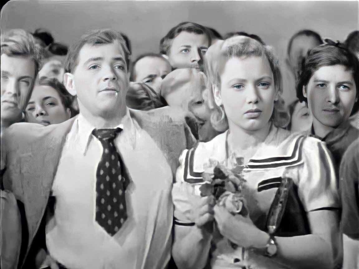 Петр Алейников и Лидия Смирнова. Кадр из фильма "Случай на вулкане"