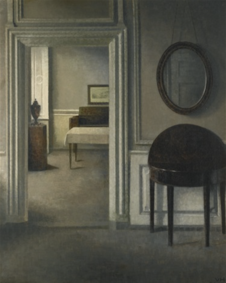 Interior with a mirror - Oil on canvas, ca. 1907. 