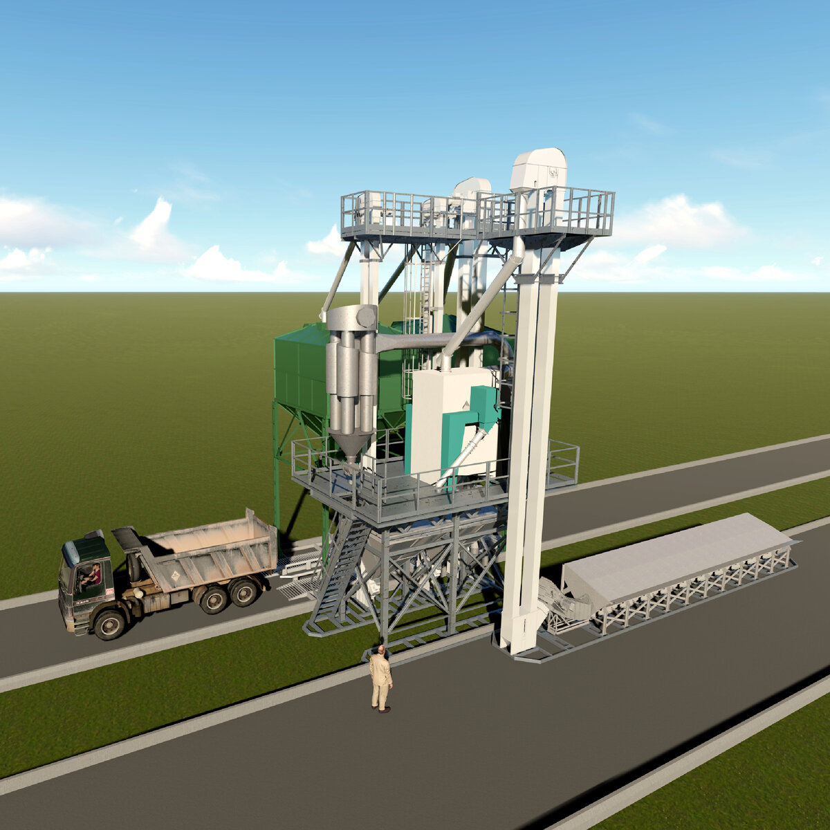 3D-модель мобильного зерноочистительного комплекса