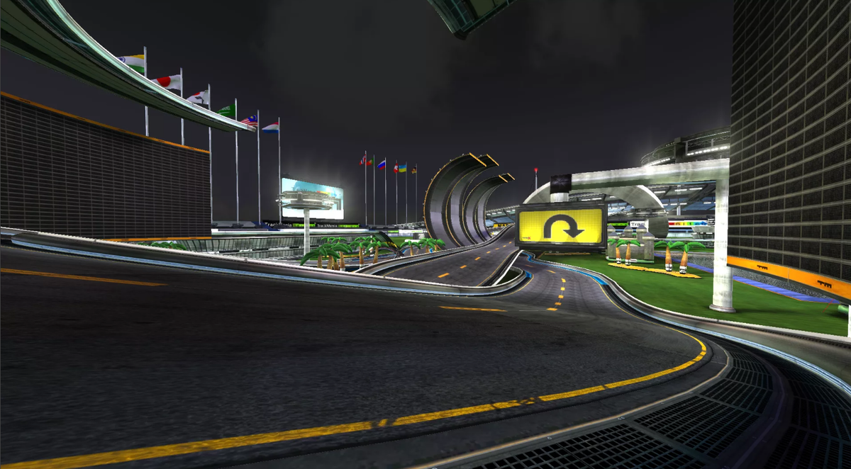 Одна из трасс в игре Trackmania