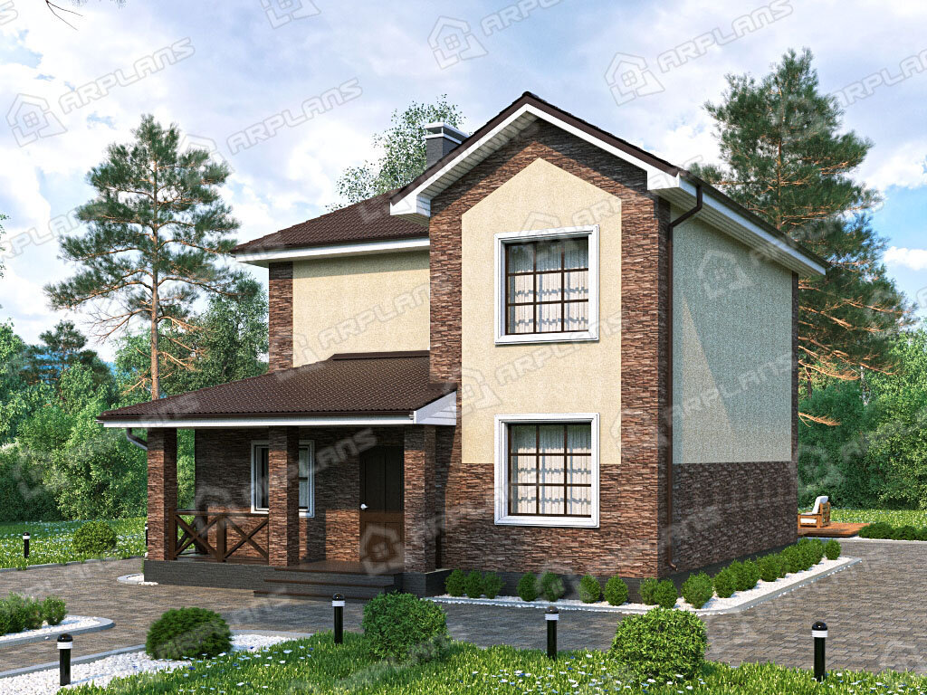 Фото 2 двухэтажного дома из газобетона с 3 спальнями и газовой котельной.120 кв м. Источник arplans.ru Проект К-244