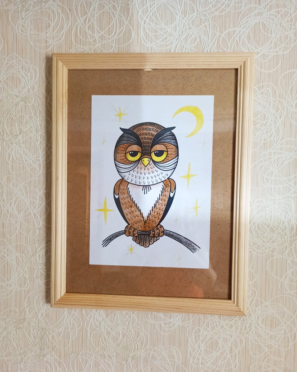 Совушка впишется в интерьер спальни, как для мальчика, так и для девочки.