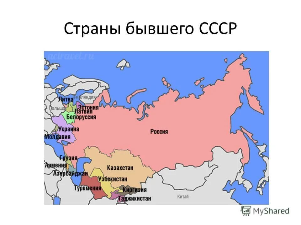 Карта постсоветского пространства с регионами