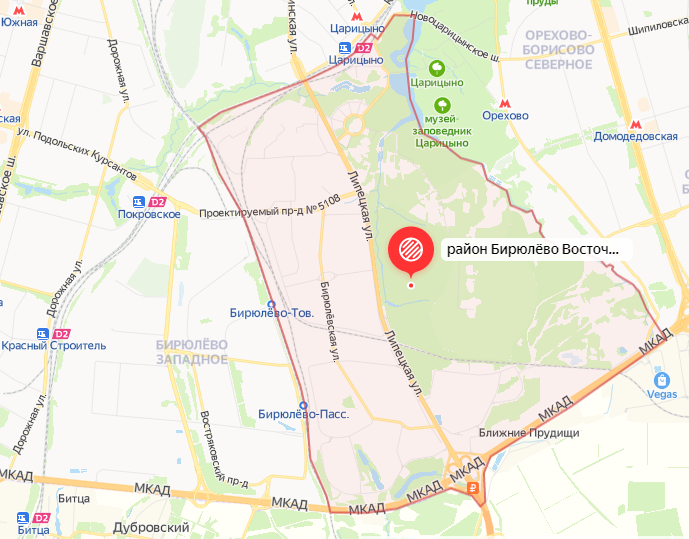 Карта москвы бирюлево