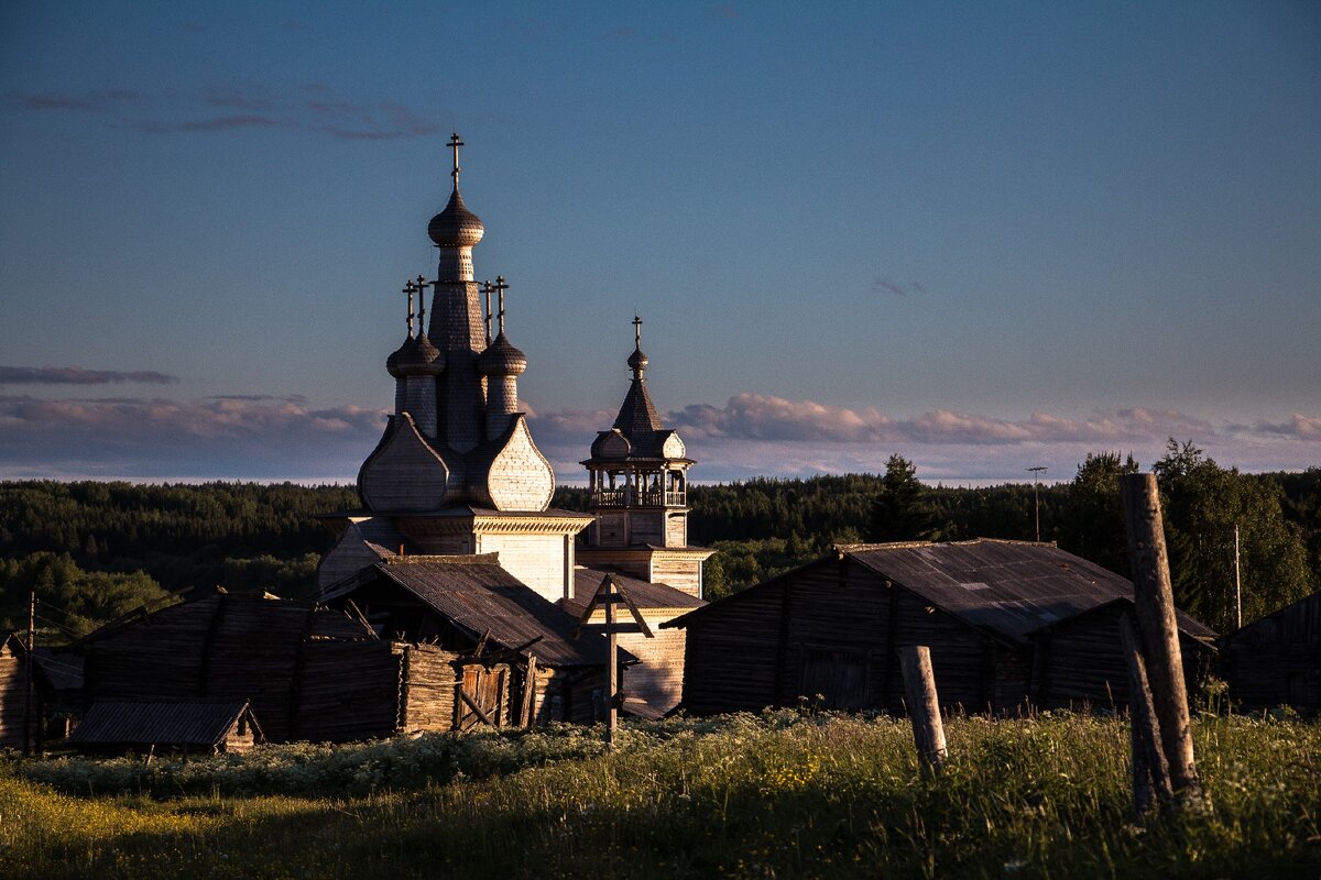 Церковь в деревне Кимжа Архангельская область