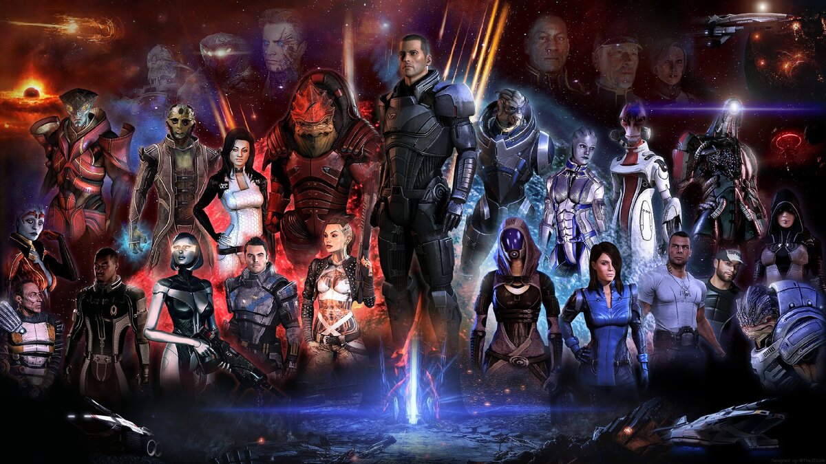 Весь главный состав Mass Effect.