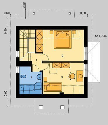 Симпатичный 3-х комнатный комфортный дом 8х9 м., с мансардой, общей площадью 96 м² ??