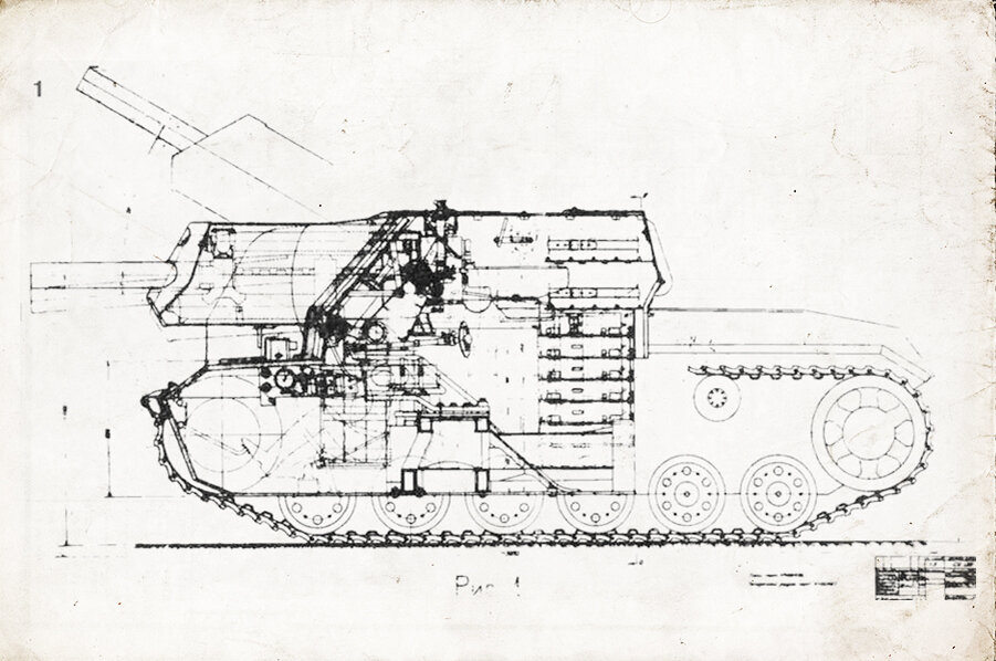  Эскизный проект СГ-122(А), вид сбоку. Апрель 1942 года
Источник – topwar.ru