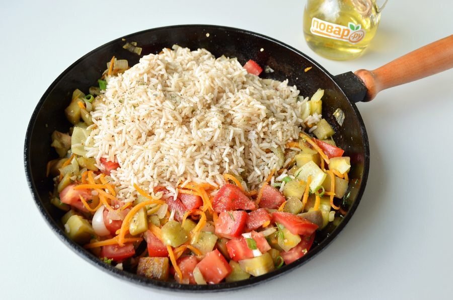 Рис с замороженными овощами на сковороде рецепт с фото пошагово