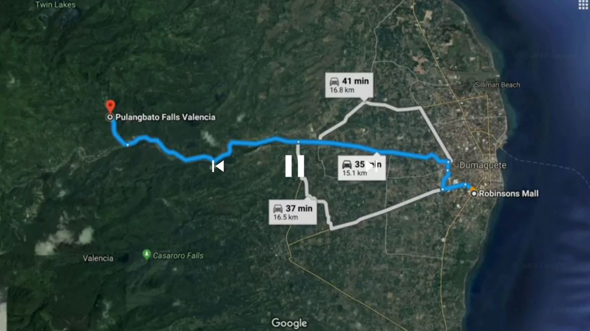Вот на этом маршруте и находится "вулканическая дорога"  Скриншот Googl maps