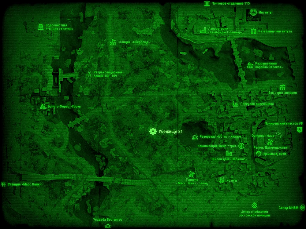 Fallout 4 убежище 88 карта