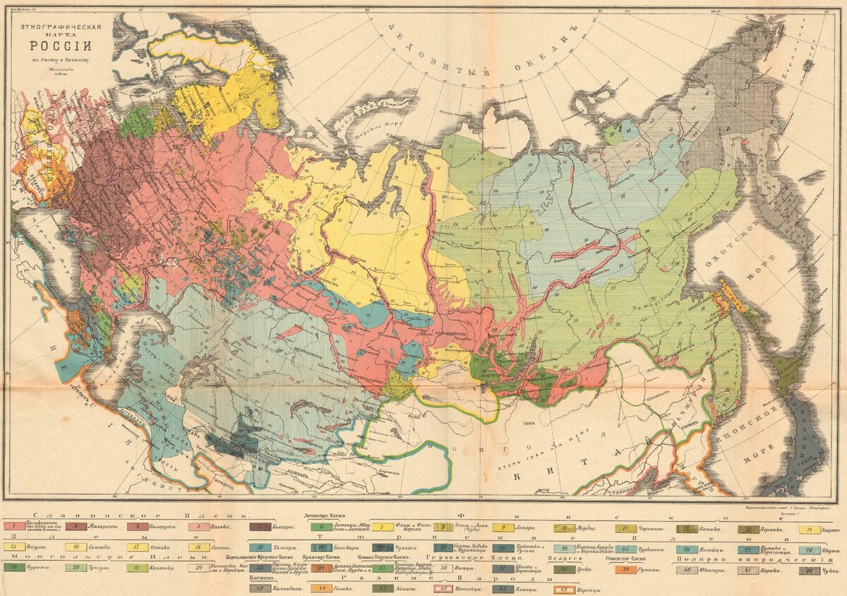 Карта россии 1910г