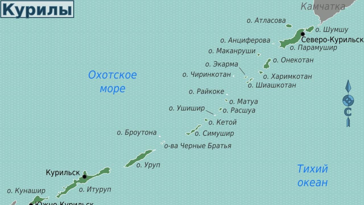 Карта россии курильские острова