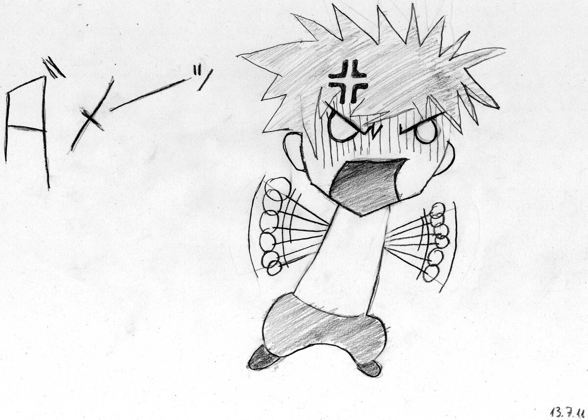 Гнев в изображении аниме. Примерно так я вижу возмущение семиклассников.