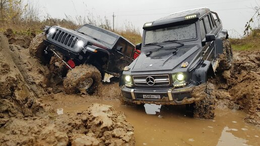 JEEP GLADIATOR на радиоуправлении против Гелендвагена 6х6