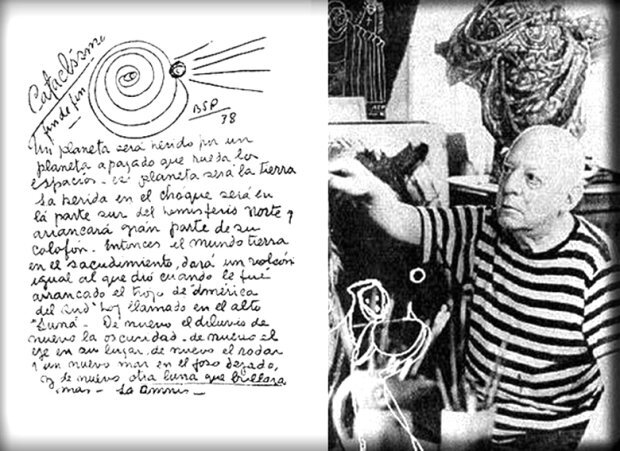 Аргентинский художник Бенджамин Солари Парравичини и его рисунок с изображением звезды - кометы.