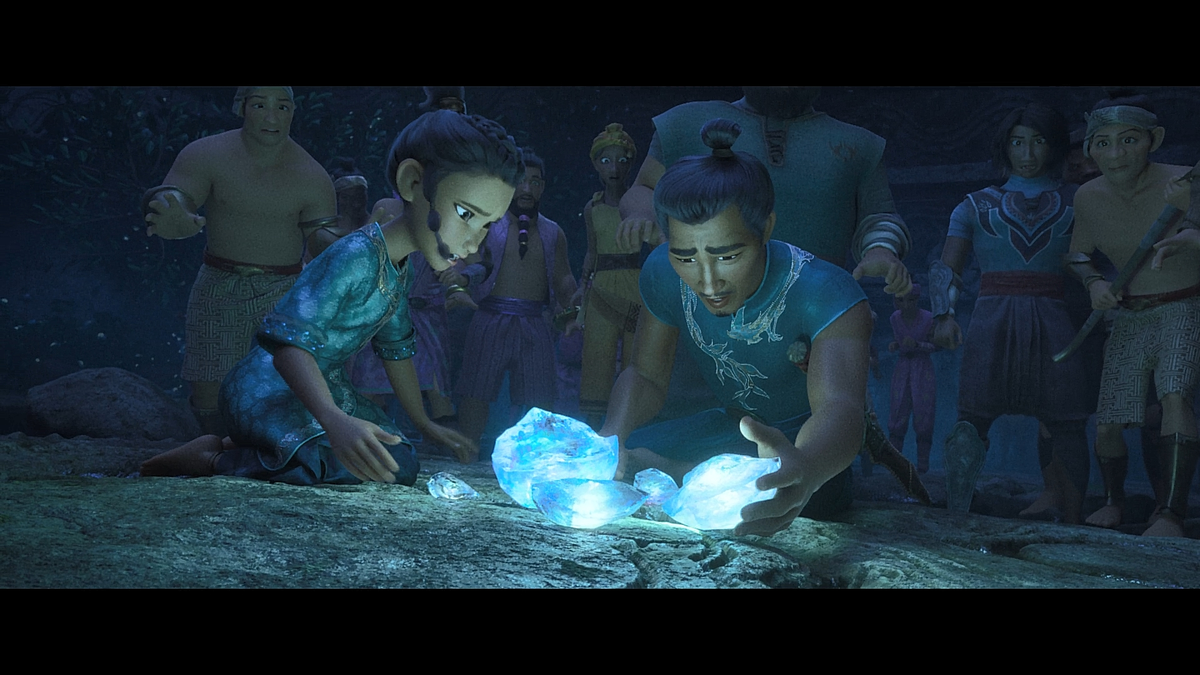 Снимок из отрывка мультфильма Рая. Когда было камень разбит на кусочки, но все равно сохраняет силу